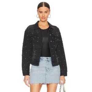 Revolve Superdown Pearl Denim Jacket in Washed Black Size S